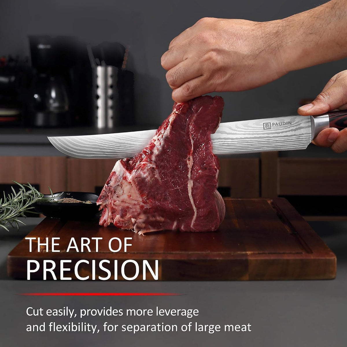 PAUDIN 12" Brisket Knife, Razor-Sharp Edge Slicing Knife for Brisket Meat