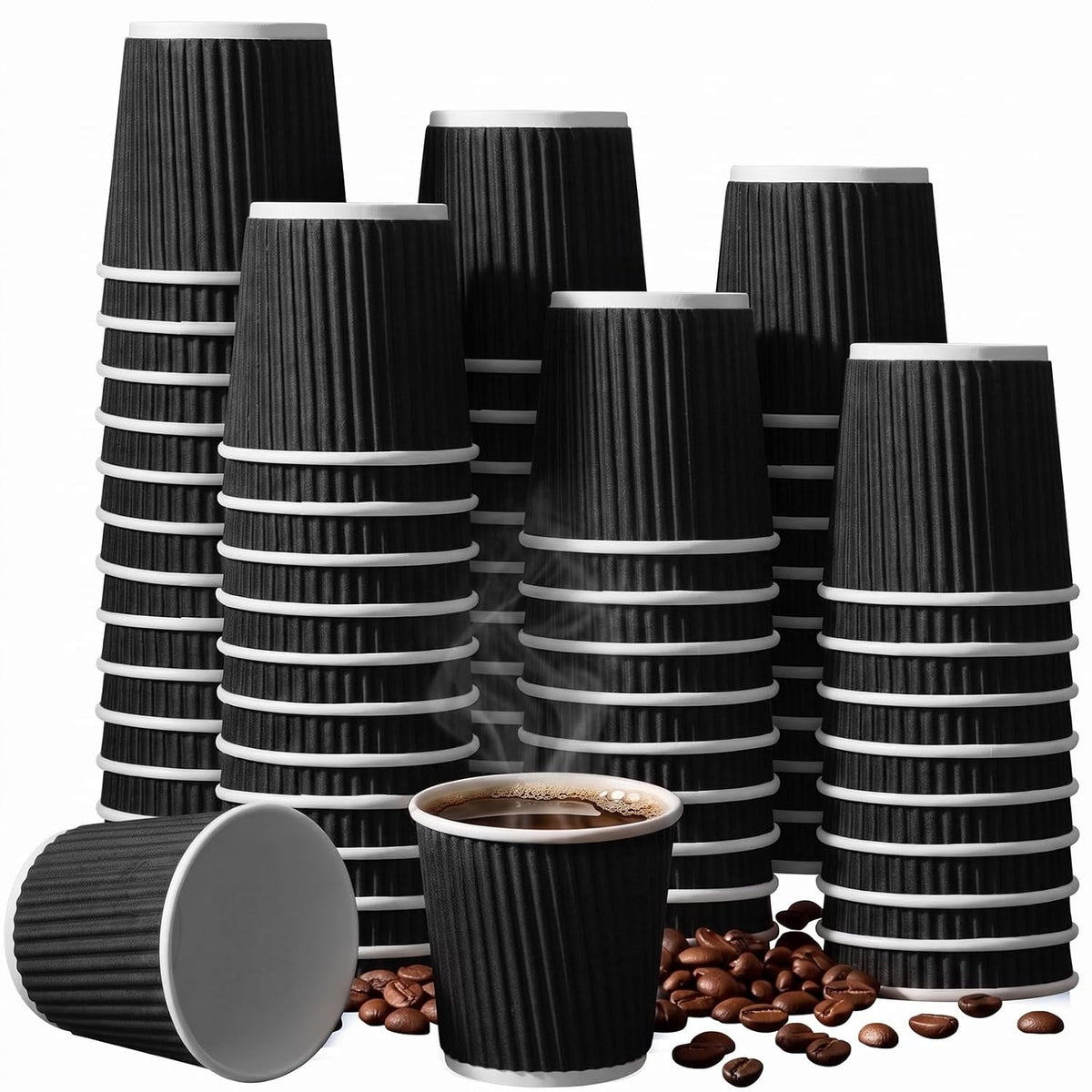 Yaomiao 200 Pcs 4 oz Disposable Espresso Coffee Cups, Black