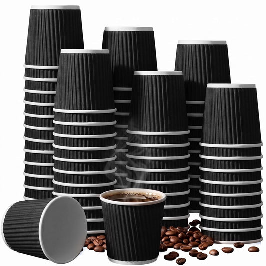 Yaomiao 200 Pcs 4 oz Disposable Espresso Coffee Cups, Black