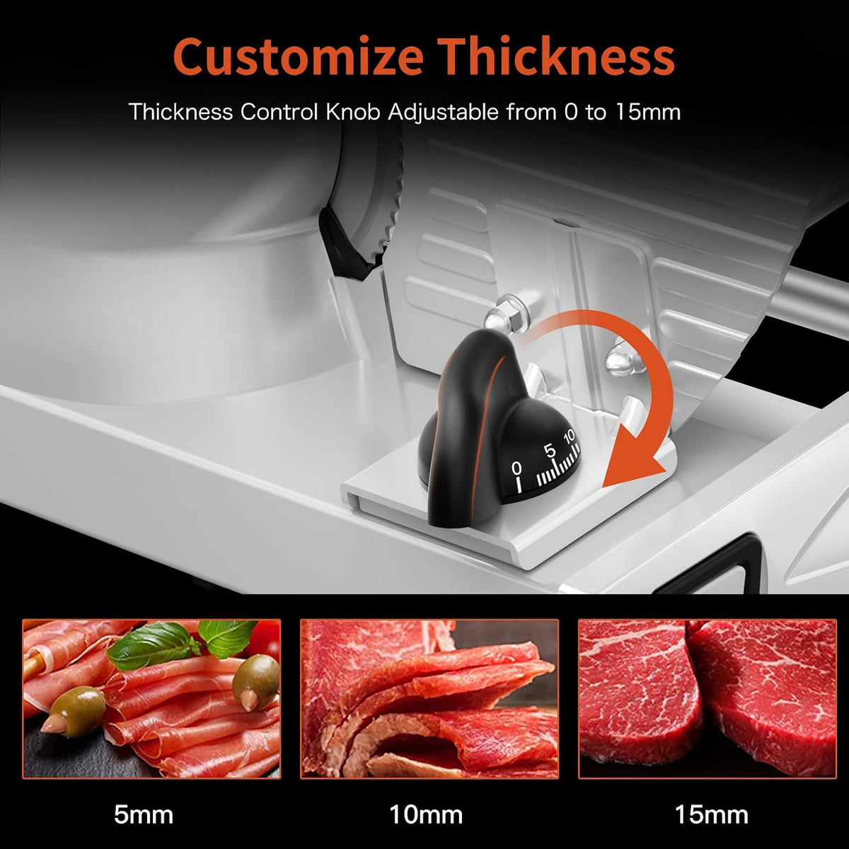 Meat Slicer Machine for Home, 200W Food Slicer with Two 7.5" Blades