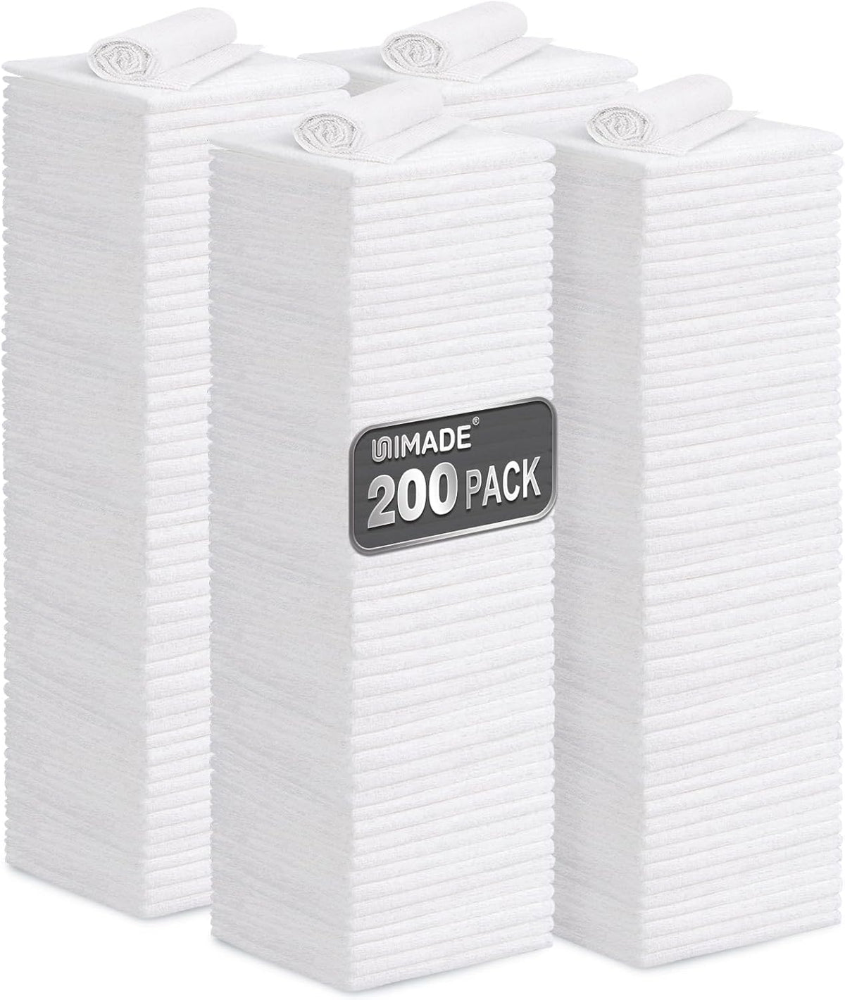 UNIMADE Shop Towel Rag, 200 Pack Reusable Microfiber Cleaning Cloth