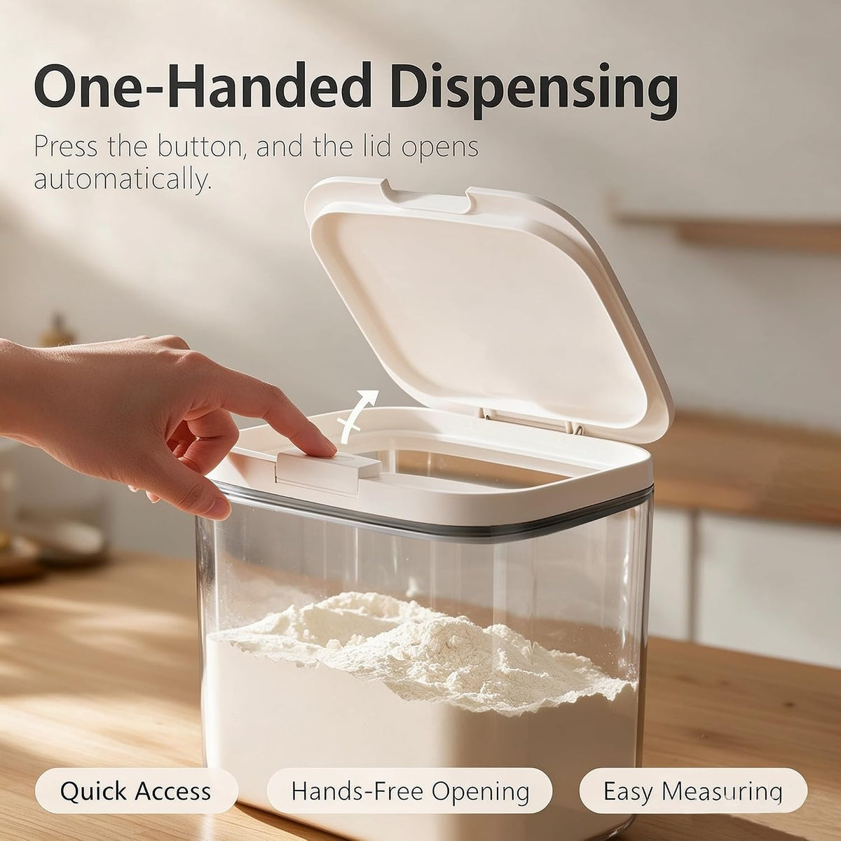 Flour Container - 5.5 L /5.81qt/5kg Large Flour Dispenser Keep Your Flour Fresh and Dry Easily with Kitchen Essential