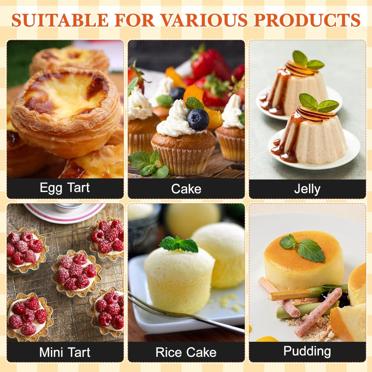 Mikinona 12 Pack Flower Tart Pans Non Stick Tart Mold Set 2.40 X 2.40 X 0.90 in Reusable Baking Molds for Egg Mini Cupcake Muffin Diy Desserts and Party Use