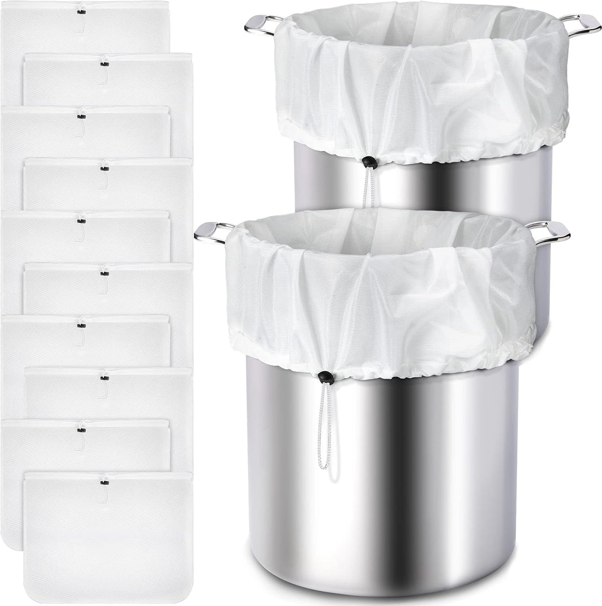 Chumia 10 Pack Brew Bags Reusable Fine Mesh Strainer Cloth Filters Large