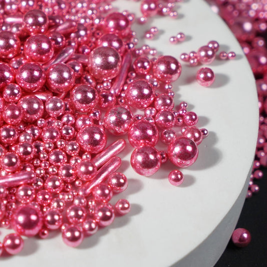 Rose Gold Pearl Rods Sprinkles, Baking Sprinkles for Cake Decorating, Mix Size Sugar Candy For Donut, Cupcake Topper, New