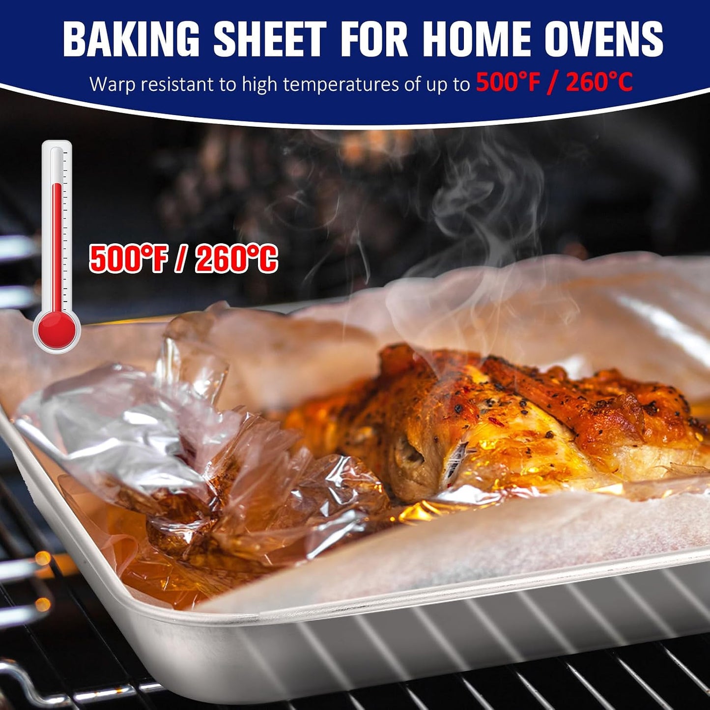 Mimorou 12 Pcs Stainless Steel Baking Sheet Cookie Pans, 13 x 6.7 Inch