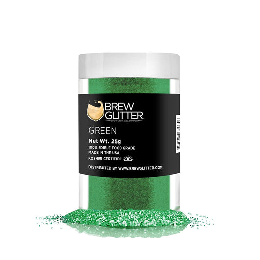 Green BREW GLITTER Edible Glitter For Drinks, Cocktails, Beer, Garnish Glitter & Beverages | KOSHER & HALAL Certified | 100%