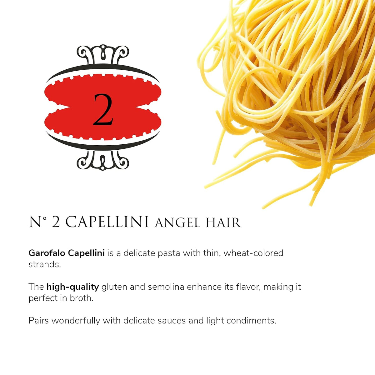 Garofalo – Premium Durum Wheat Semolina Capellini, Angel Hair Pasta, Italian Made, Bronze-Drawn, Al-Dente, One-Ingredient Pasta (2 pack)