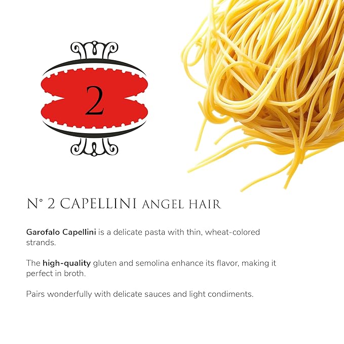Garofalo – Premium Durum Wheat Semolina Capellini, Angel Hair Pasta, Italian Made, Bronze-Drawn, Al-Dente, One-Ingredient Pasta (2 pack)