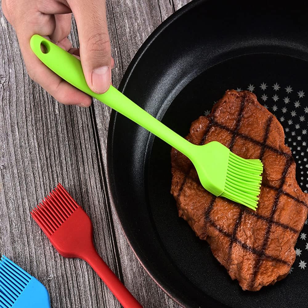 Silicone brush, Oil Brush for BBQ Kitchen Cooking Baking and Grilling (4 PCS,black)