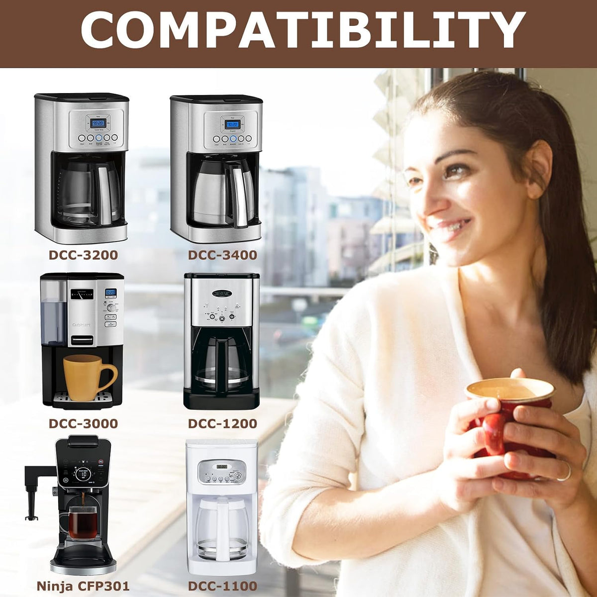 KEEPOW Reusable Coffee Filter Replacement 8-12 Cup