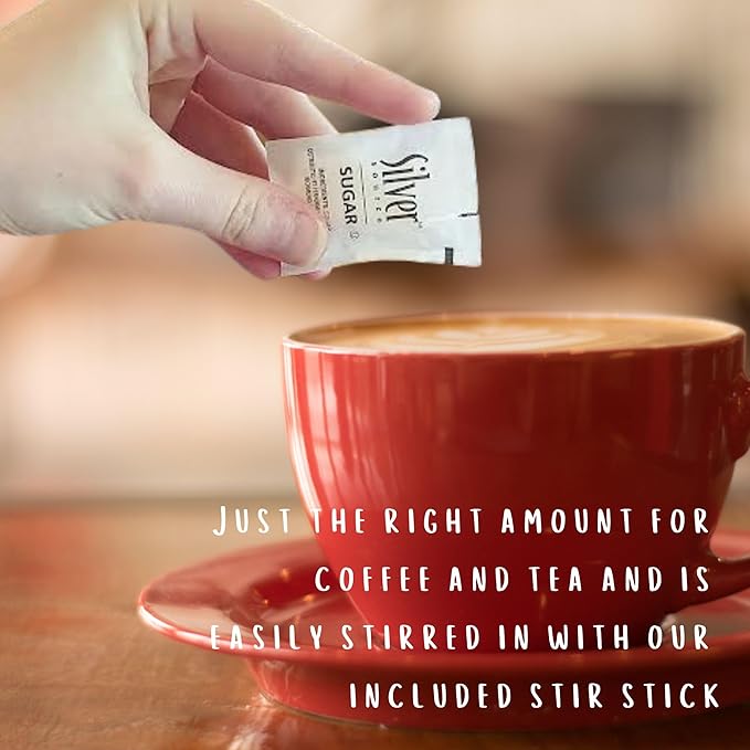 Sugar Packets – 500 Count (2.8g Each) – Single-Serve Granulated Sugar in Compact Cardboard Dispenser Box – Packaged by CMC Products