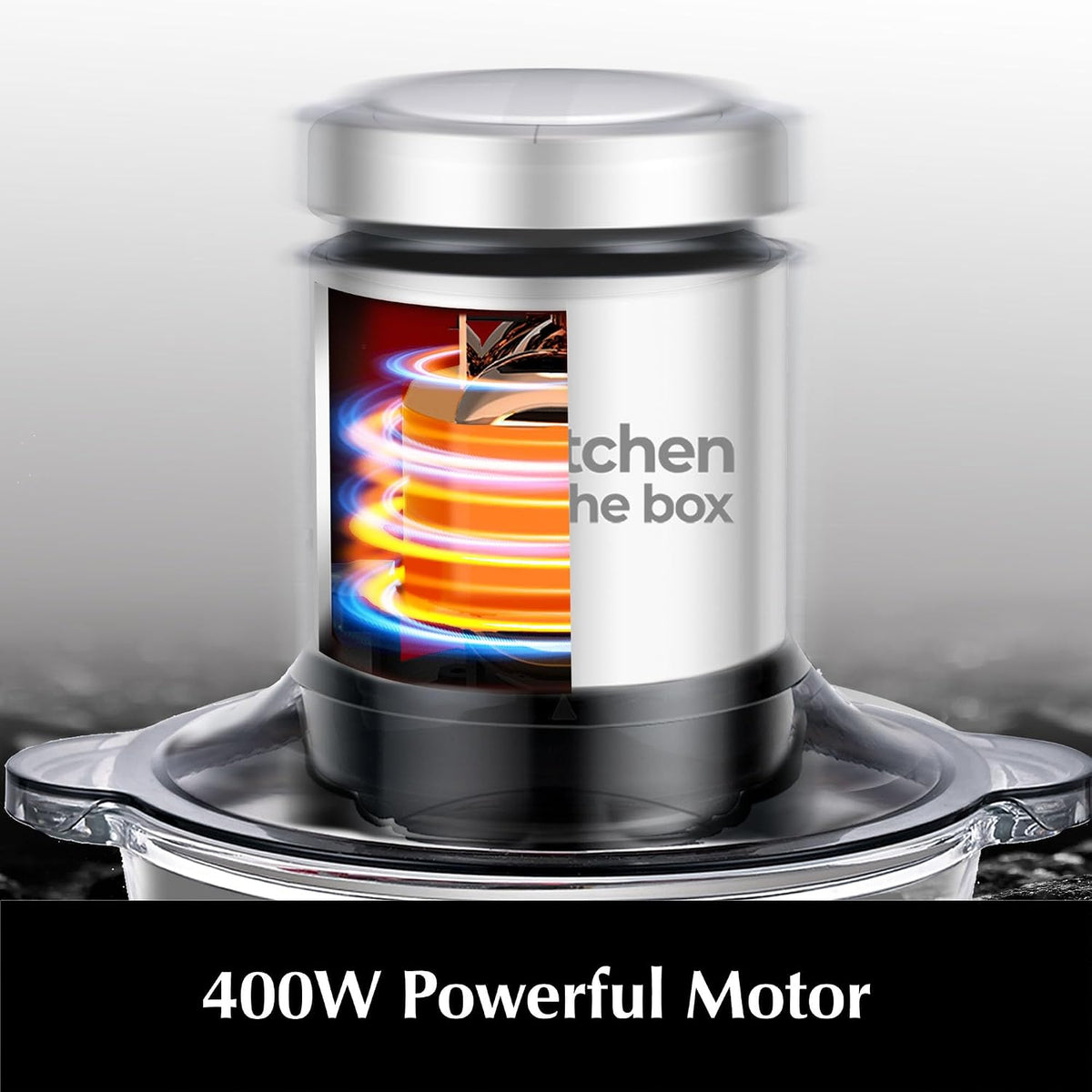 Kitchen in the box Mini Food Processors,400W Powerful Mini Meat Grinder & Food Chopper,Electric Vegetable Chopper with One 3 Cup Bowl & S Blades for Meat/Fish/Vegetable/Baby Food,3cup(1bowl)