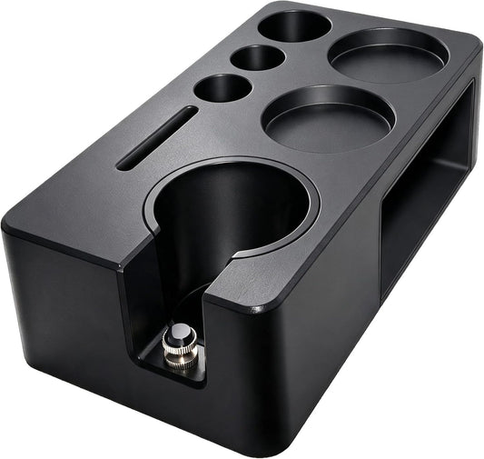 Upgraded Espresso Tamping Station,Espresso Accessories Organizer,Multi-Functional Coffee Accessories Tamper Station,Espresso Station Fit For Standard Portafilter (Black, 51-58mm)