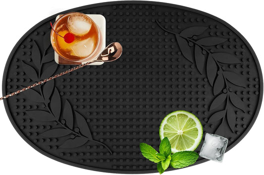 Bar Mat for Countertop 18in x 12in Large - Thick Durable Non-Slip Spill Rubber Bar Mats for Bartending - Personalized Custom