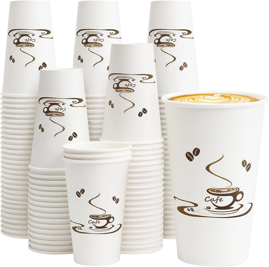 Lamosi 180 Pack 16 OZ Coffee Cups, Disposable Paper Cups for Hot/Cold Beverage, Disposable Cups 16 oz, Leak-Free Paper