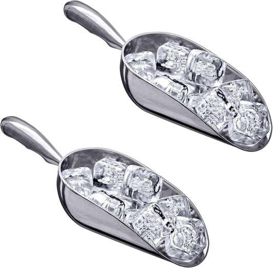 Amazing Abby - Elsa - 12-Ounce Aluminum Ice Scoops (Set of 2), Cast Aluminum Utility Scoops, Food-Grade, Good for Home and