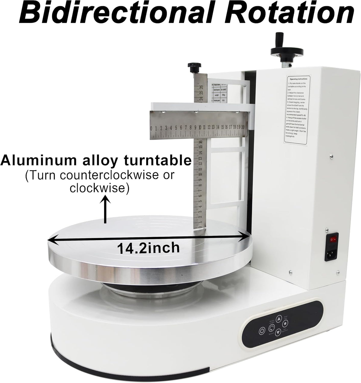 TECHTONGDA Cake Frosting &amp; Smoothing Machine Stainless Steel Scraper 110V
