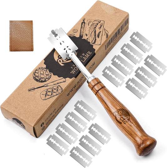 Riccle Bread Lame Slashing Tool, Dough Scoring Knife with 15 Razor Blades and Storage Cover