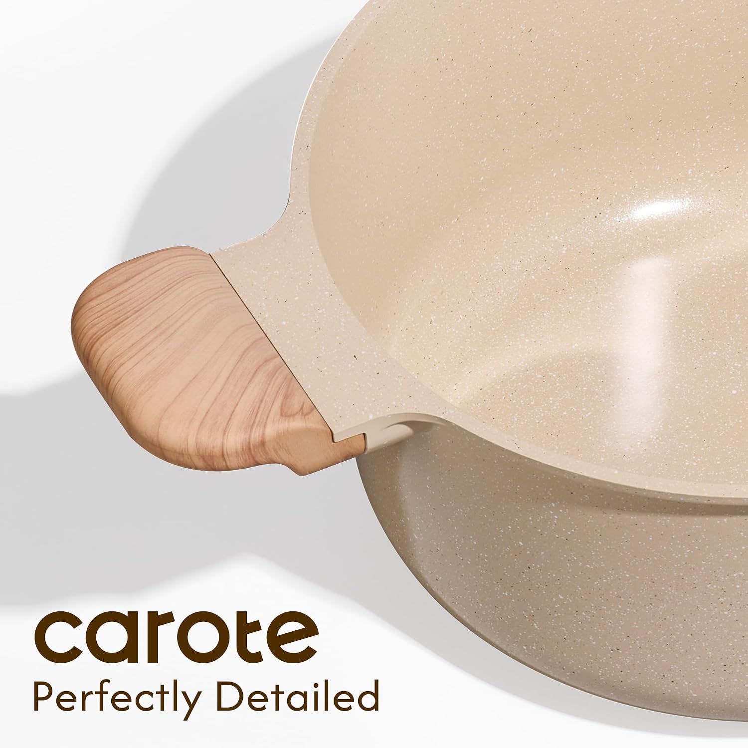 CAROTE 5 Qt Nonstick Stock Pot with Lid Soup Pot, Ceramic 5 Quart Casserole with Lid, Easy to Clean Non Stick Cooking Po