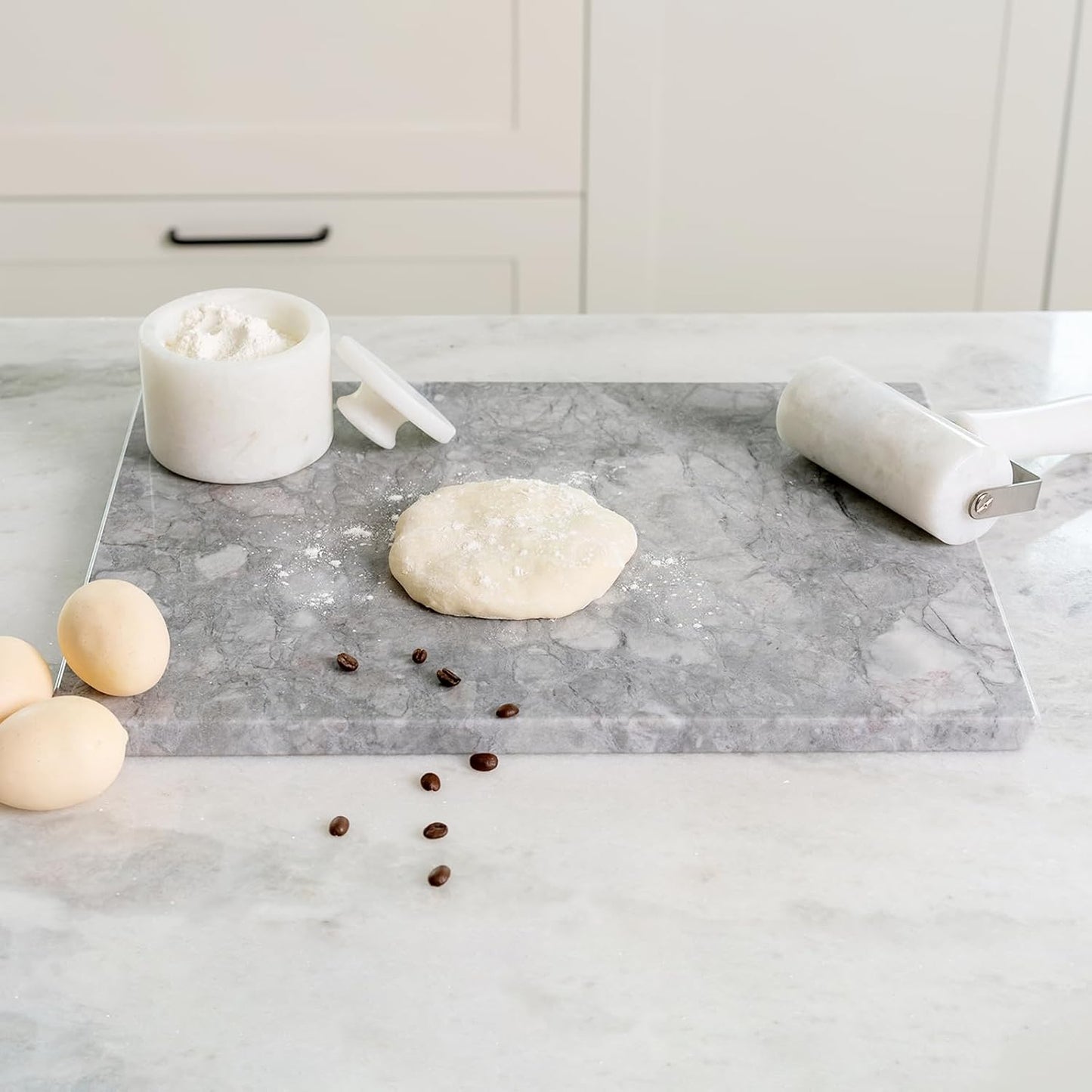 Natural Marble Cutting Board for Kitchen Countertop, 16" x 12" Rectangular Marble Cutting Board Pastry Boards Cheese Boards for Home Decor, Resistant Stone Charcuterie Board Chopping Slab