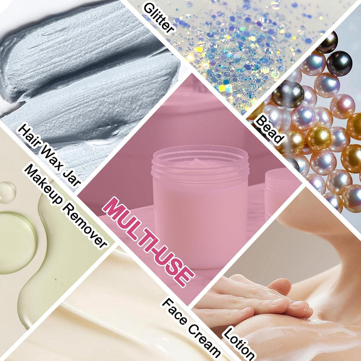 Wide Mouth Travel Containers, PP Clear Leak Proof Travel Plastic Jars with Lids for Creams Lotion Cosmetic, Jewelry Beads, Sample, Small Items Storage (4 Pcs 3.4 oz，4 Pcs 8 oz)