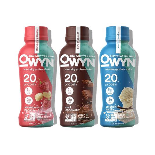 OWYN Only What You Need Protein Shake, 20g Vegan Protein, Ready to Drink, Dairy Free, Great Taste, 4g Sugar, 5g Net Carbs,