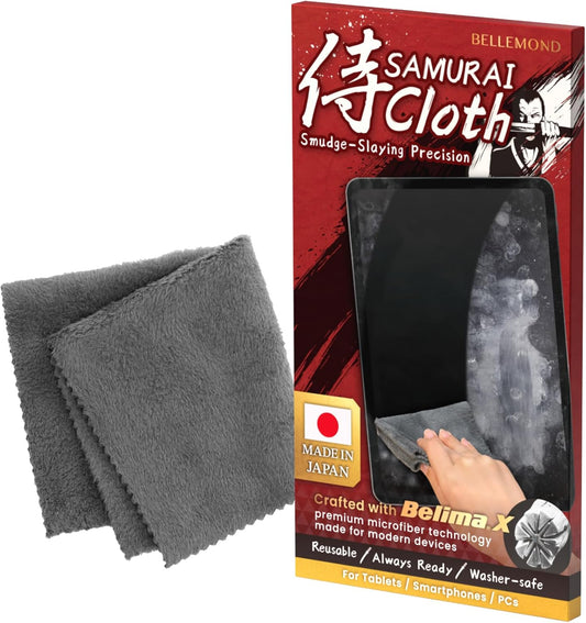 BELLEMOND「Samurai Cloth」Japanese Microfiber Cleaning Cloth | Washable, Reusable, Lint Free Cloth for Phones, Laptops,