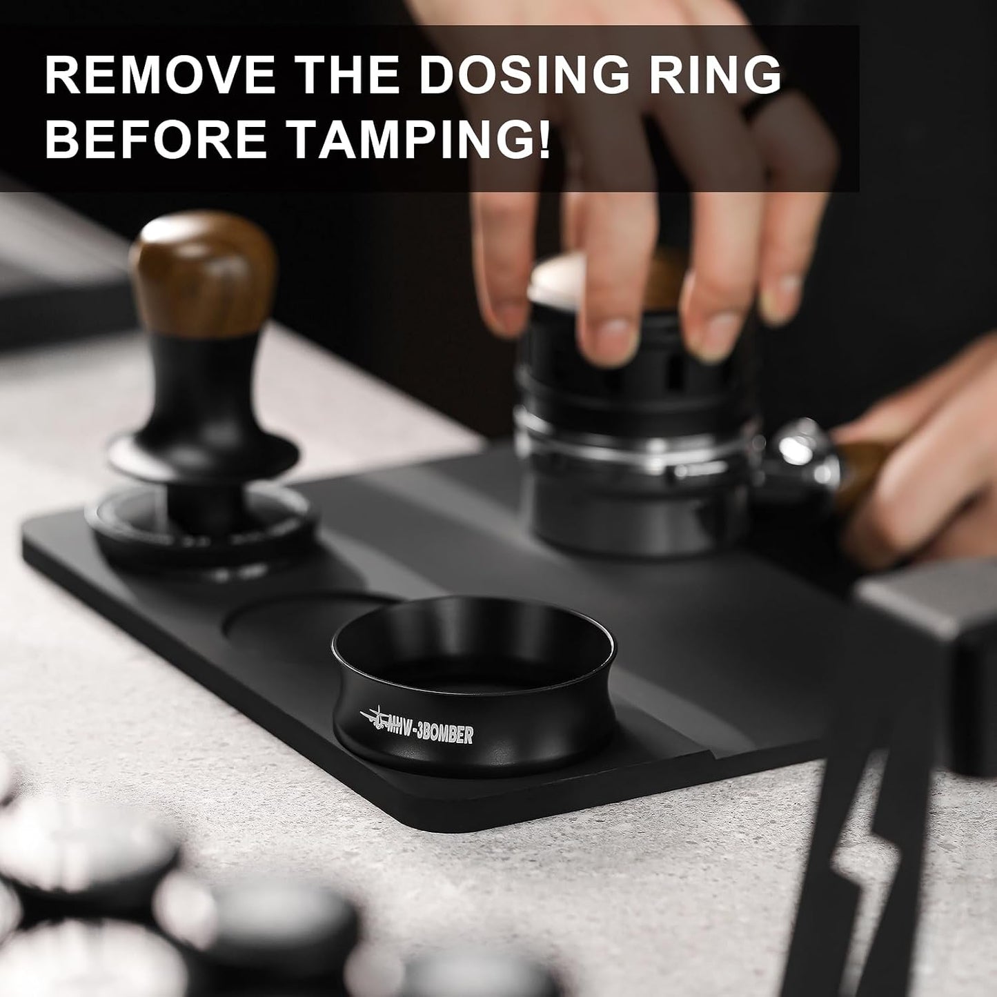 MHW-3BOMBER 51mm Espresso Dosing Funnel &amp; Puck Screen Set, Magnetic Dosing Rring &amp; Reusable Filter kit Compatible with 51mm Bottomless Portafilter, Coffee Dosing Ring with Eppresso Puck DR7015-OS