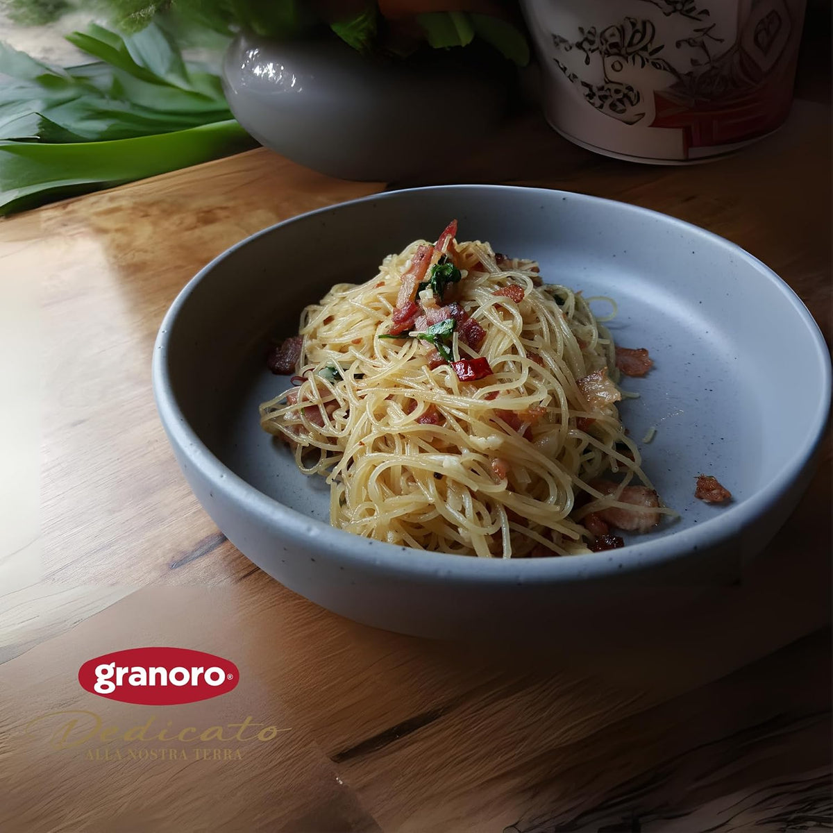 Granoro Dedicato Capellini #16 (Angel Hair) - Authentic Italian Pasta, Made from 100% Puglia Durum Wheat Semolina, Non-GMO, Vegan, 1 lb Bags (Pack of 2)