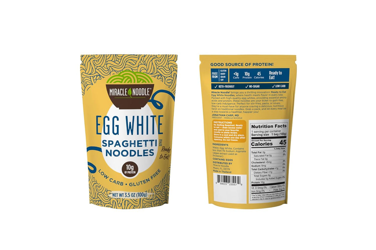 Miracle Noodle Egg White Spaghetti Pasta, 3.5 Oz (Pack of 6)
