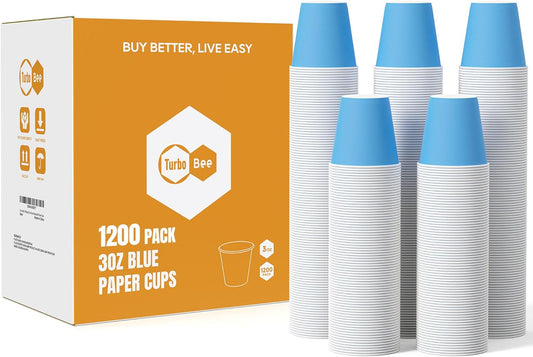 3oz Disposable Paper Cups 1200Pack, Small Bathroom Cups Bulk, Small Blue Paper Mouthwash Tumblers Perfect for Bathroom,