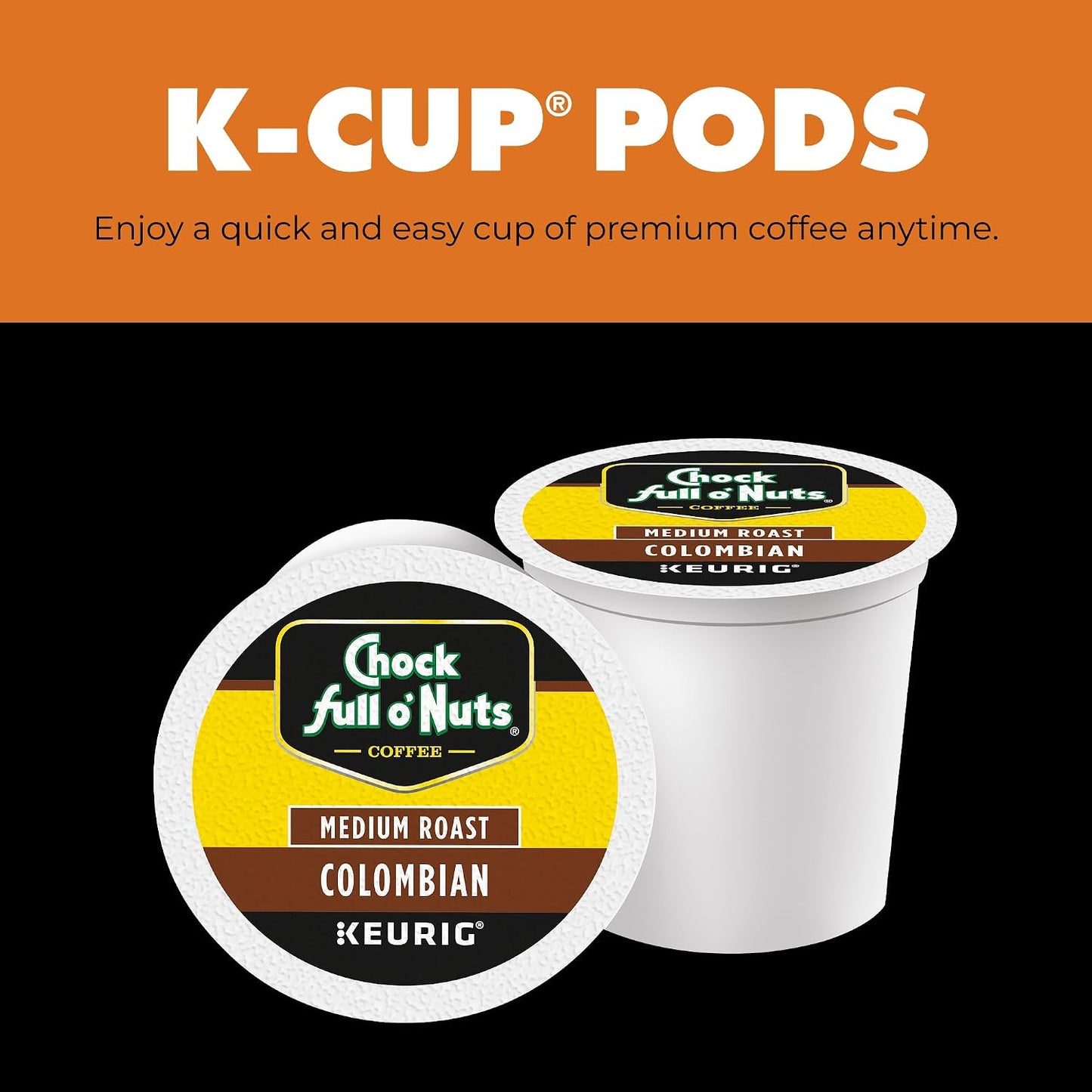 Chock Full o' Nuts K-Cup Pods - Variety Pack, 4 Packs of 12 K-Cup Pods | Mild, Medium &amp; Dark Roast, For Keurig Brewers, Single Serve, Premium Arabica Coffee Beans, Rich, Smooth, Well-Balanced Flavor
