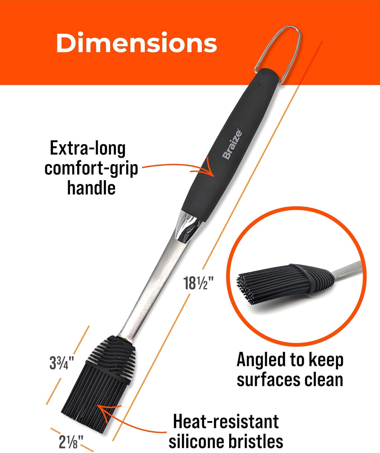 Grill Basting Mop – Silicone BBQ Basting Brush for Cooking, Oil & Sauce Brush for Grilling, Heat-Resistant Baster Brush