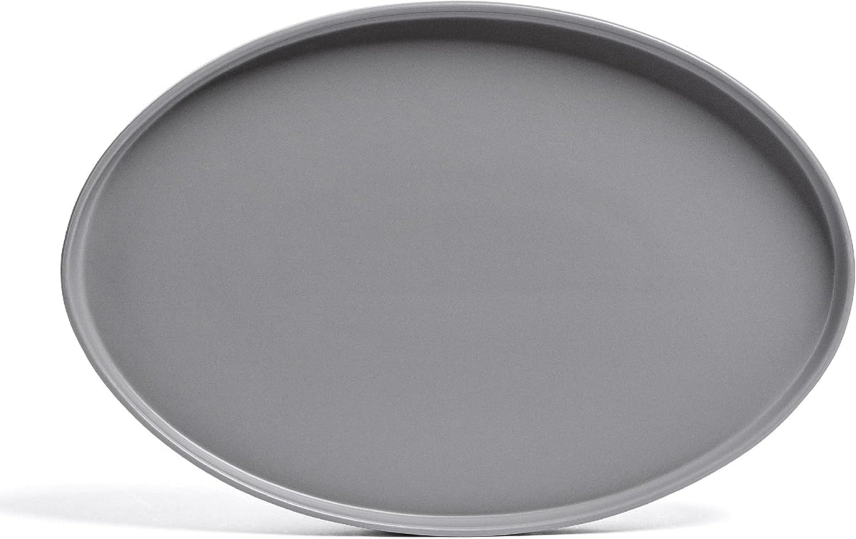 Over&amp;Back Stackable Stoneware Serving Platter - Elegant 1-Piece Oval Serving Platter to Complete Your Kitchen Set - Perfect for Appetizers, Desserts, and More - 16" L x 11" W - Semi-Matte Charcoal