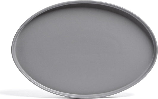Over&amp;Back Stackable Stoneware Serving Platter - Elegant 1-Piece Oval Serving Platter to Complete Your Kitchen Set - Perfect for Appetizers, Desserts, and More - 16" L x 11" W - Semi-Matte Charcoal