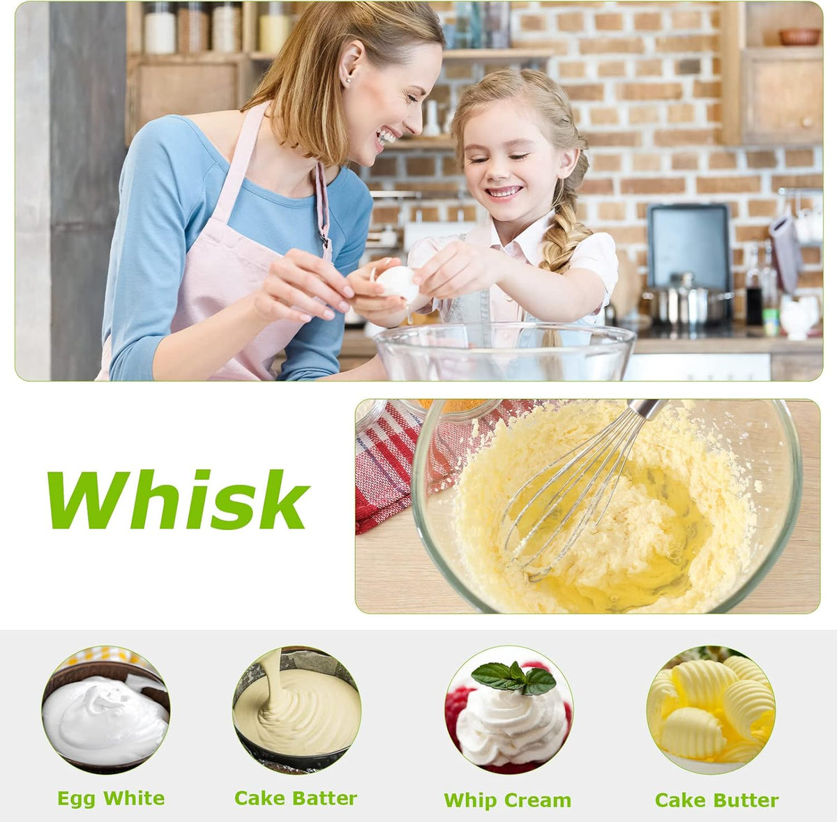 Bonsenkitchen 2-in-1 Immersion Handheld Blender with 20 Speeds &amp; Turbo Mode