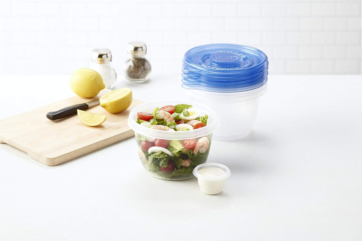 Glad GladWare To Go Containers with Dressing Cup, 32 Oz, 4 Count, 6 Pack