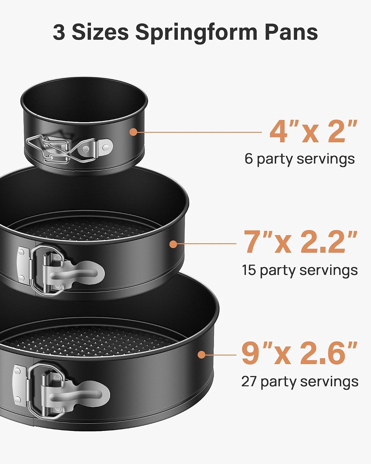 Kootek 144PCs Cake Pan Set, Cake Decorating Kit with 3 Springform Pans