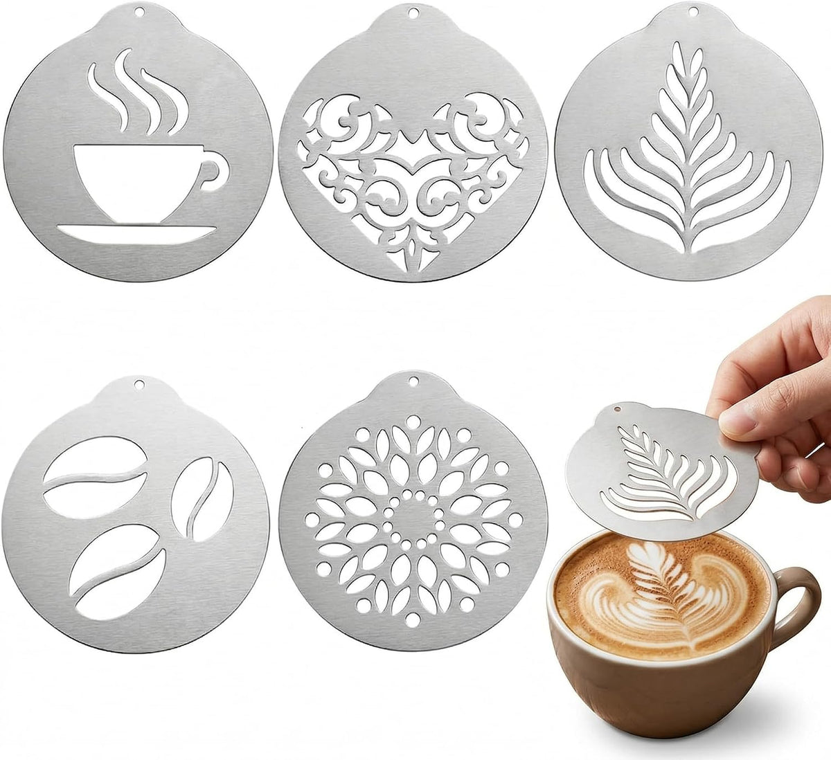 5Pcs Stainless Decorating Stencils