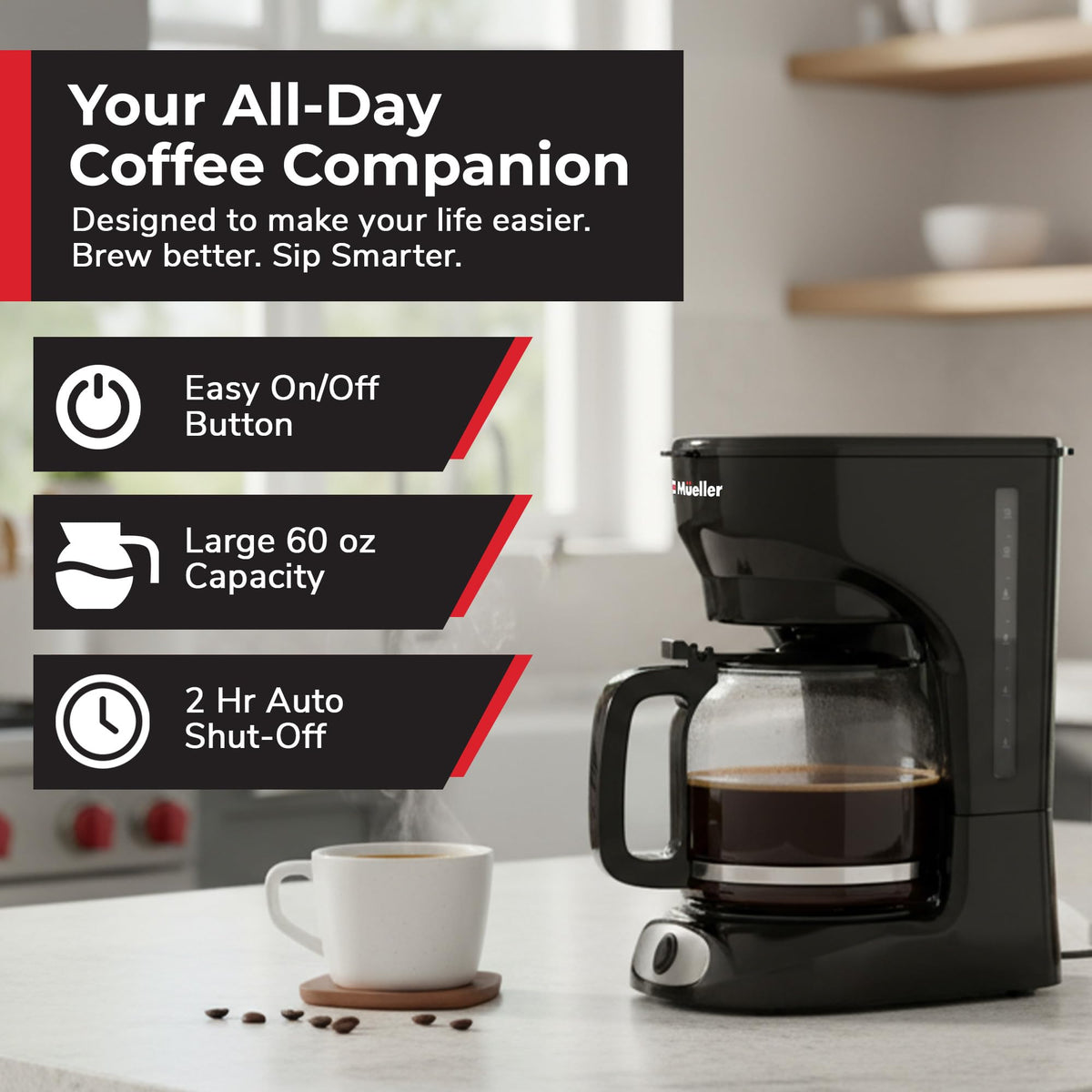 MÜELLERHOME Mueller 12-Cup Drip Coffee Maker