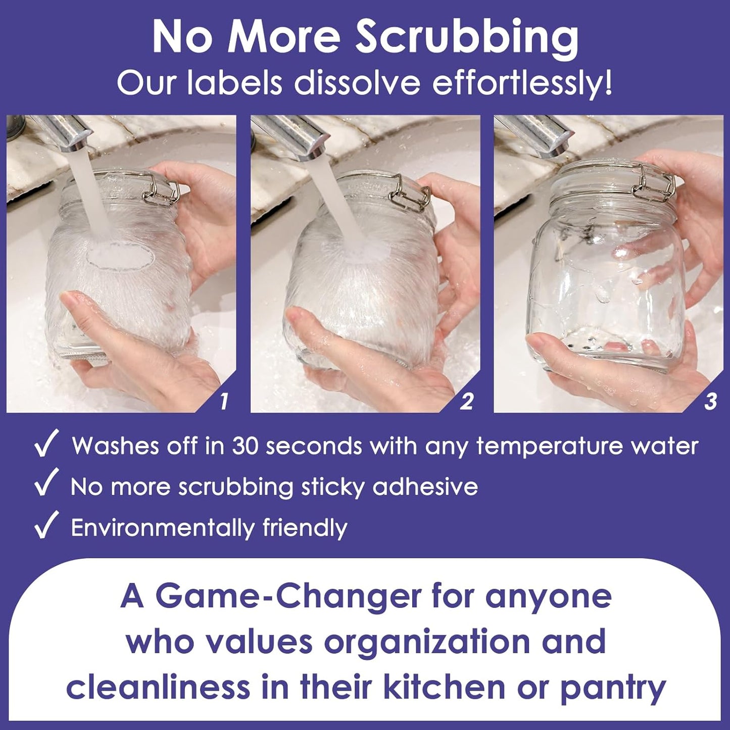 DGBDPACK Water Soluble Canning Labels, 1 x 2 1/8 in for Mason Jars 400 Pack