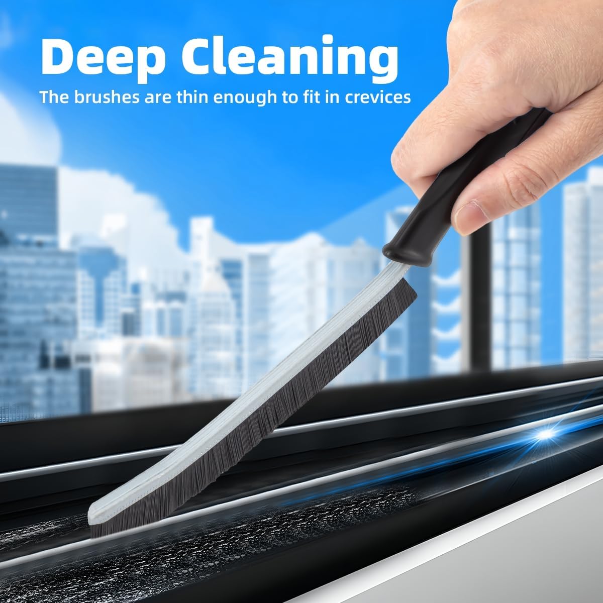 TQRR 3Pcs Hard Bristle Crevice Cleaning Brush-Thin Grout Scrub Brush