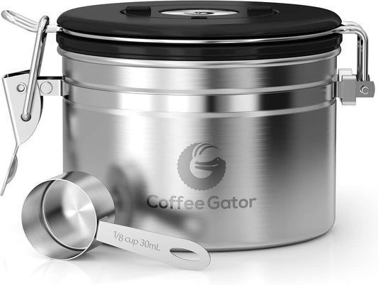 Coffee Gator Coffee Storage - 11oz Small Stainless Steel Tea and Sugar Containers - Stainless Steel Canisters with