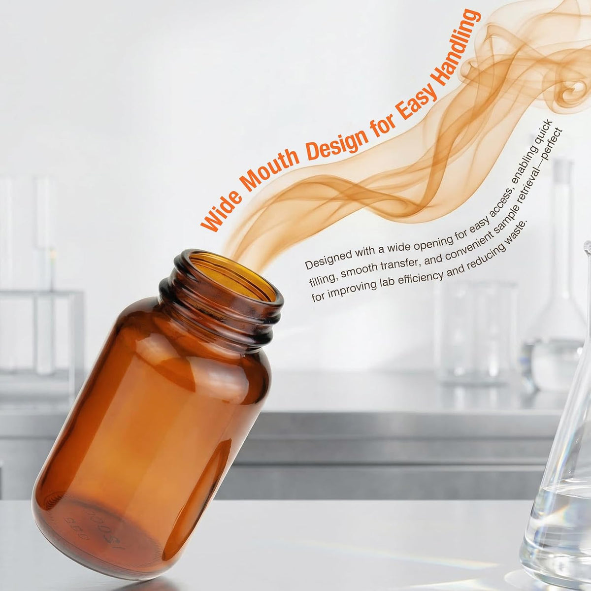 PEKYBIO 24 Pack 200ML Amber Glass Wide Mouth Packer Bottle with Cap