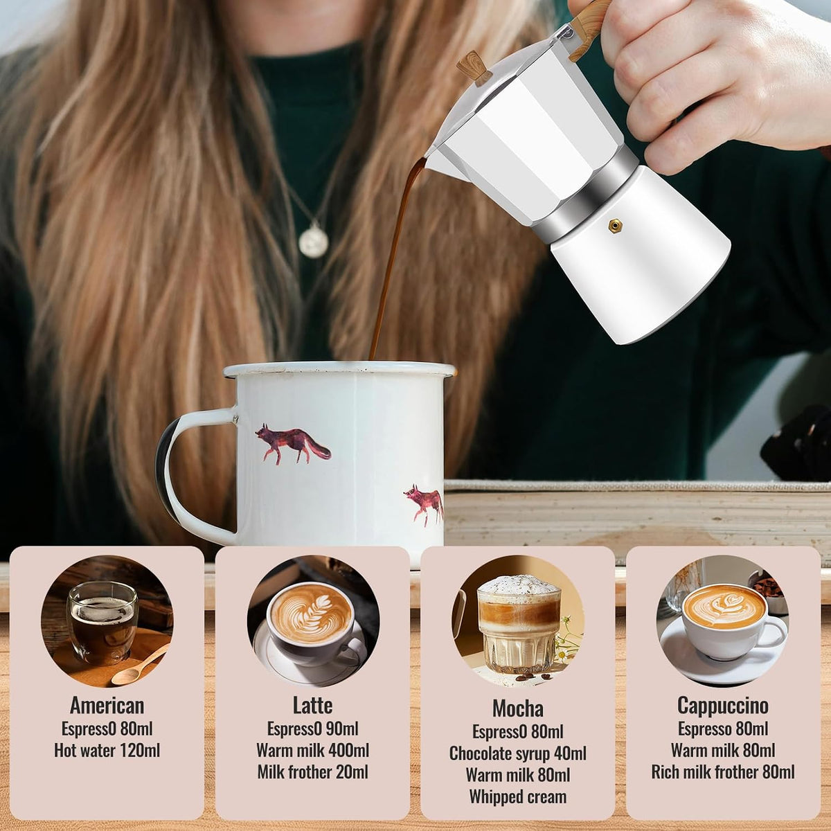 3 Cup Aluminum Moka Pot Classic Stovetop Espresso Coffee Maker