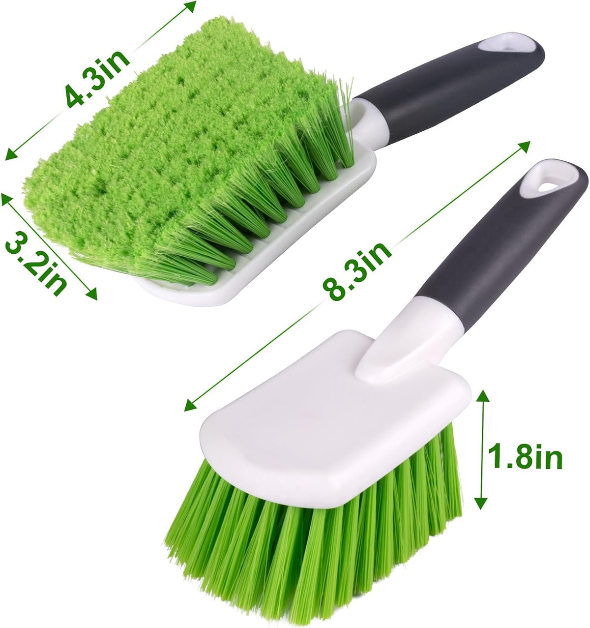 2 Pack Car Wash Brush, Tire Brush for Cleaning Tires, Soft &amp; Stiff Bristle Wheel Cleaner, Car Cleaning Supplies for Wheels, Rims, Carpet, Truck, SUV, Moto, RV, Motorcycle