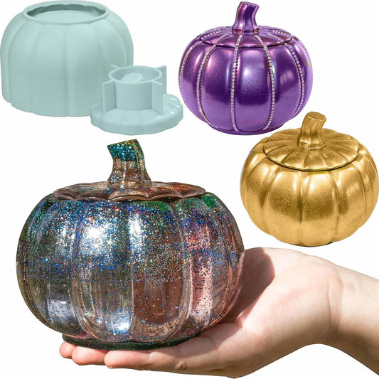Pumpkin Jar Resin Mold Large, Jar Mold Halloween Epoxy Resin Molds, Pumpkin Silicone Molds, Autumn, Halloween Decor, Jewelry