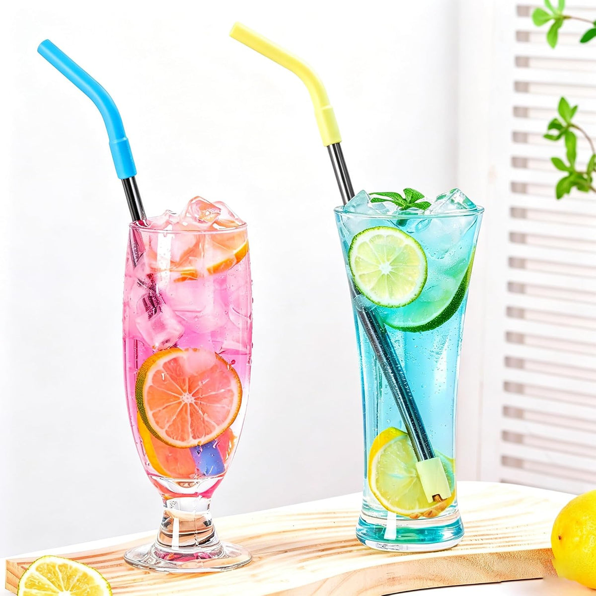 4 Set Silicone Straw Tips with Bottom Tub Compatible with Stanley Yeti