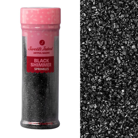 Sweets Indeed Black Sanding Sugar Crystals for Baking &amp; Decorating, 5.11 oz